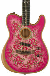 Acoustic guitar & electro Fender American Acoustasonic Telecaster FSR Ltd (USA) - Pink paisley