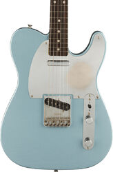 Tel shape electric guitar Fender Chrissie Hynde Telecaster (MEX, RW) - Road worn faded ice blue metallic 