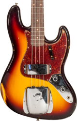 Solid body electric bass Fender Custom Shop 1962 Jazz Bass #CZ569015 - Relic 3-color sunburst