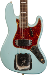 Solid body electric bass Fender Custom Shop 1966 Jazz Bass #CZ553892 - Journeyman relic daphne blue