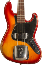 Solid body electric bass Fender Custom Shop 1964 Jazz Bass #R137642 - Heavy Relic Cherry Sunburst