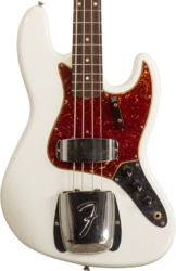 Solid body electric bass Fender Custom Shop 1964 Jazz Bass #R145112 - Journeyman Relic Olympic White