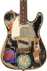 Signature electric guitar Fender Custom Shop Joe Strummer Telecaster Masterbuilt Paul Waller Ltd - Super heavy relic black o. 3-color sunburst