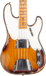 Solid body electric bass Fender Custom Shop 1955 Precision Bass #R133839 - Heavy Relic 2-Color Sunburst