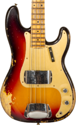 Solid body electric bass Fender Custom Shop 1958 Precision Bass #CZ573256 - Heavy relic 3-color sunburst