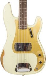 Solid body electric bass Fender Custom Shop 1960 Precision Bass #R130966 - Closet classic vintage white