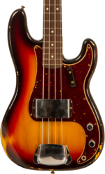 Solid body electric bass Fender Custom Shop 1961 Precision Bass #CZ556533 - Relic 3-color sunburst