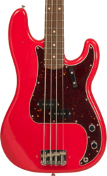 Solid body electric bass Fender Custom Shop 1962 Precision Bass #R126357 - Journeyman relic fiesta red 