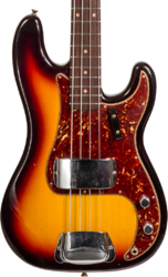 Solid body electric bass Fender Custom Shop 1963 Precision Bass #CZ56919 - Journeyman relic 3-color sunburst
