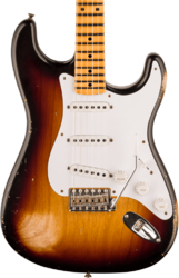 Str shape electric guitar Fender Custom Shop 70th Anniversary 1954 Stratocaster Ltd - Relic wide-fade 2-color sunburst