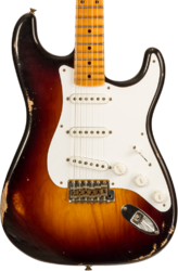 Str shape electric guitar Fender Custom Shop 70th Anniversary 1954 Stratocaster Ltd - Relic wide-fade 2-color sunburst