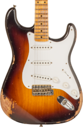 Str shape electric guitar Fender Custom Shop 70th Anniversary 1954 Stratocaster Ltd #XN4309 - Heavy relic wide fade 2-color sunburst