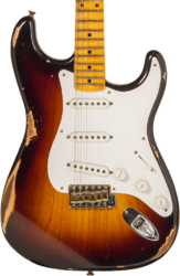 Str shape electric guitar Fender Custom Shop 70th Anniversary 1954 Stratocaster Ltd #XN4316 - Relic wide fade 2-color sunburst