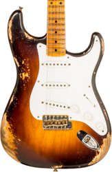 Str shape electric guitar Fender Custom Shop 70th Anniversary 1954 Stratocaster Ltd #XN4309 - Heavy Relic Wide Fade 2-Color Sunburst