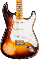 Str shape electric guitar Fender Custom Shop 70th Anniversary 1954 Stratocaster Ltd #XN4378 - Super Heavy Relic 2-Color Sunburst