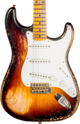 Str shape electric guitar Fender Custom Shop 70th Anniversary 1954 Stratocaster Ltd #XN4378 - Super heavy relic 2-color sunburst