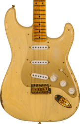Str shape electric guitar Fender '55 Bone Tone Strat Ltd #CZ554628 - Relic honey blonde w/ gold hardware