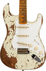 Str shape electric guitar Fender Custom Shop 1956 Stratocaster #CZ568636 - Super heavy relic aged india ivory