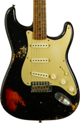 Str shape electric guitar Fender Custom Shop 1956 Stratocaster #R150252 - Heavy Relic Black ov. Violin Burst