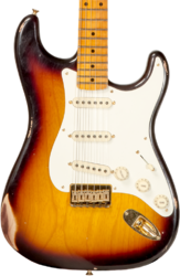 Str shape electric guitar Fender Custom Shop 1956 Stratocaster Hardtail Gold Hardware #CZ565119 - Relic faded 2-color sunburst