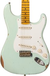 Str shape electric guitar Fender Custom Shop 1958 Stratocaster #CZ572338 - Relic aged surf green