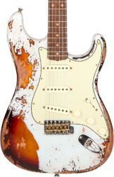 Str shape electric guitar Fender Custom Shop 1959 Stratocaster #CZ576124 - Super heavy relic sonic blue o. chocolate sunburst
