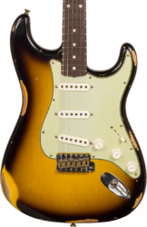 Str shape electric guitar Fender Custom Shop 1959 Stratocaster #R117661 - Relic 2-color sunburst