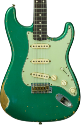 Str shape electric guitar Fender Custom Shop 1960/63 Stratocaster Masterbuilt Austin MacNutt #R141359 - Relic Sherwood Green Metallic