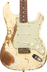 Str shape electric guitar Fender Custom Shop Dual-Mag II Stratocaster #CZ563967 - Super Heavy Relic Vintage White
