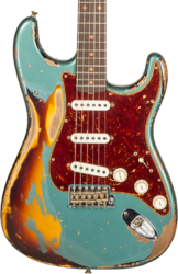 Str shape electric guitar Fender Custom Shop 1961 Stratocaster Roasted #CZ573502 - Super heavy relic sherwood green metallic o. 3-cs