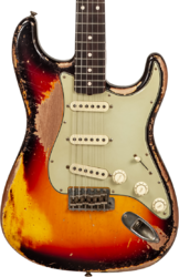 Str shape electric guitar Fender Custom Shop Stratocaster 1961 Masterbuilt K.McMillin #R127893 - Ultimate relic 3-color sunburst