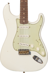 Str shape electric guitar Fender Custom Shop 1962/63 Stratocaster #CZ565163 - Journeyman relic olympic white 