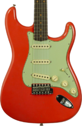 Str shape electric guitar Fender Custom Shop Poblano 1962 Stratocaster #CZ584215 - Journeyman Relic Fiesta Red 
