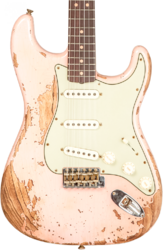 Str shape electric guitar Fender Custom Shop 1963 Stratocaster #R136150 - Super Heavy Relic Shell Pink
