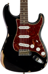 Str shape electric guitar Fender Custom Shop 1963 Stratocaster #R143861 - Relic Black O. HLE Gold