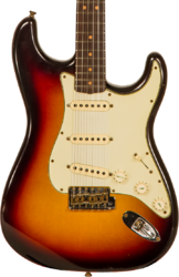 Str shape electric guitar Fender Custom Shop 1964 Stratocaster - Journeyman relic target 3-color sunburst