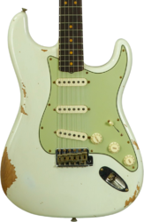 Str shape electric guitar Fender Custom Shop 1964 L-Series Stratocaster #L11710 - Heavy Relic Olympic White