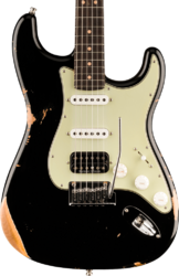 Str shape electric guitar Fender Custom Shop Custom Deluxe HB S-1 Stratocaster - Relic Black