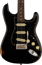 Str shape electric guitar Fender Custom Shop Dual-Mag II Stratocaster Ltd - Relic black over 3-color sunburst