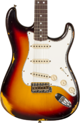 Str shape electric guitar Fender Custom Shop Late 1964 Stratocaster #CZ569925 - Relic target 3-color sunburst