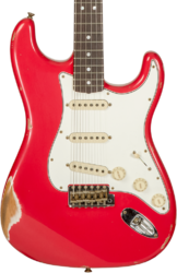 Str shape electric guitar Fender Custom Shop Late  1964 Stratocaster #CZ575557 - Relic aged fiesta red