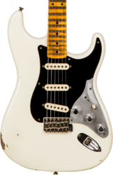 Str shape electric guitar Fender Custom Shop Poblano II Stratocaster #CZ555378 - Relic olympic white