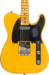 Tel shape electric guitar Fender Custom Shop 1952 Telecaster #R135090 - Relic aged butterscotch blonde