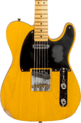 Tel shape electric guitar Fender Custom Shop 1952 Telecaster #R135225 - Relic aged buttercotch blonde