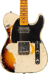 Tel shape electric guitar Fender Custom Shop 1957 Telecaster #R117579 - Heavy relic desert sand ov. sunburst