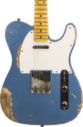 Tel shape electric guitar Fender Custom Shop 1958 Telecaster #CZ550155 - Heavy relic lake placid blue