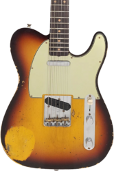 Tel shape electric guitar Fender Custom Shop 1960 Telecaster - Heavy Relic Chocolate 3-Color Sunburst