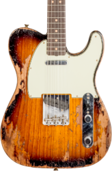 Tel shape electric guitar Fender Custom Shop 1963 Telecaster #R136206 - Super Heavy Relic 2-Color Sunburst