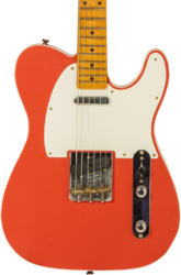 Tel shape electric guitar Fender Custom Shop 50s Twisted Tele Custom #R131746 - Journeyman relic tahitian coral