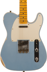 Tel shape electric guitar Fender Custom Shop Tomatillo Telecaster Custom #R110879 - Relic lake placid blue